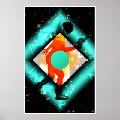 Space Girl X Print by noxdesign