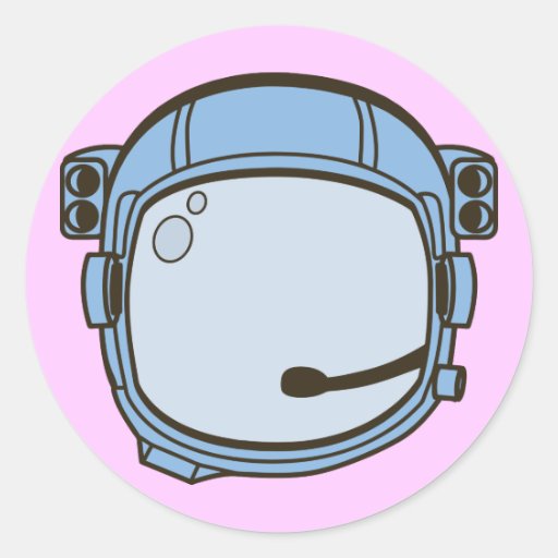 Space Helmet Classic Round Sticker | Zazzle