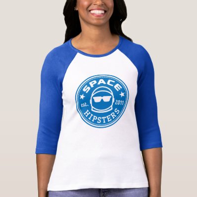Space Hipsters&#174; Women&#39;s Logo 3/4 Sleeve Jersey Tshirts