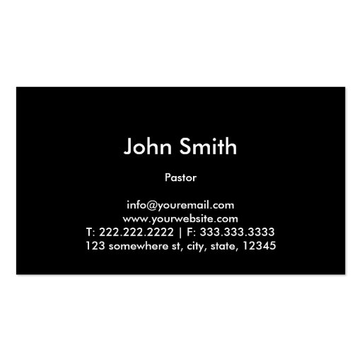 Space Holy Cross Light Church Pastor Business Card (back side)