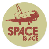 Space is Ace Round Stickers