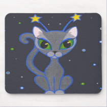 "space kitty" black mousepad mousepads