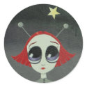 space melt round sticker