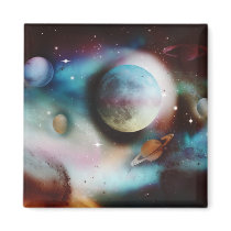 Space Nebula and stars magnets