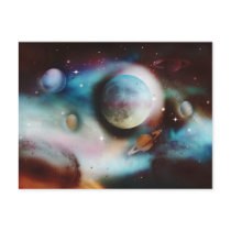 Space nebula & stars postcards