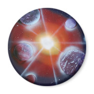 Space nova burst planets spraypainting magnet