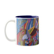 Space Octopus, Abstract Art Mug by RLMdesignes Space Octopus, Abstract Art Mug