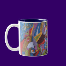 Space Octopus, Abstract Art Mug by RLMdesignes Space Octopus, Abstract Art Mug