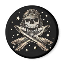 Space Pirate Round Magnet
