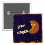 space pumpkin pinback button