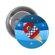 Space rocket - button badge buttons