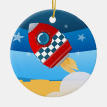 Space rocket - ornament ornaments