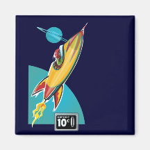Space Rocket Ride Fridge Magnets