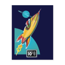 Space Rocket Ride Post Card