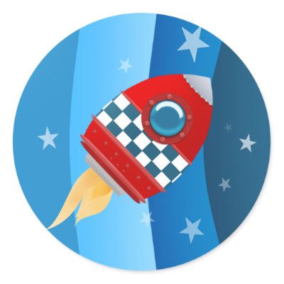 Rockets In Space. Space Rocket stickers by