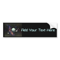 Space, Saturn Rings & Moons Bumper Sticker
