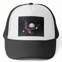 Space, Saturn Rings & Moons Trucker Hats