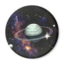 Space, Saturn Rings & Moons Refrigerator Magnet