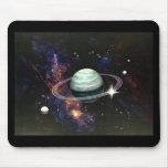 Space, Saturn Rings & Moons Mouse Pad