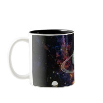 Space, Saturn Rings & Moons Coffee Mug