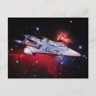 Space Ship Postcard