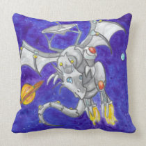Space Ship Robot Dragon fantasy art Pillow pillows
