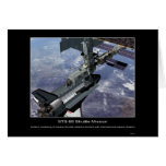Space Shuttle Atlantis docked with the Internation cards