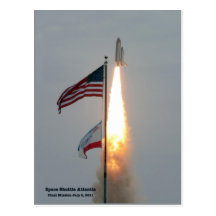 Space Shuttle Atlantis Final Lift Off Photo Post Card