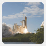 Space Shuttle Atlantis lifts off 7 Square Sticker