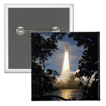 Space Shuttle Atlantis lifts off 9 Pinback Buttons