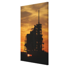 Space Shuttle Atlantis on the launch pad Stretched Canvas Print