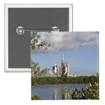 Space Shuttle Atlantis sits ready Pinback Buttons