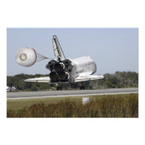 Space shuttle Atlantis unfurls its drag chute
