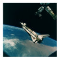 Space Shuttle Atlantis with MIR posters