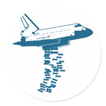 Space Shuttle Bomber Sticker by strk3 Space Shuttle Bomber Sticker