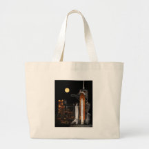 Space Shuttle Discovery on Launch Pad Canvas Bags