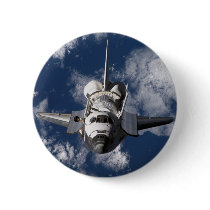 Space Shuttle in Orbiting Earth Pinback Buttons