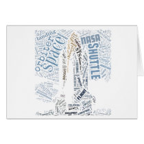 Space Shuttle in Tagxedo Greeting Card