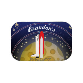 Space Shuttle Kid's Lunch Box Curved Text Name