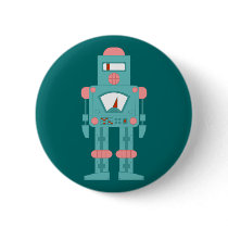 Space Siren Robot Pinback Button