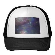 Space, stars, galaxies and nebulas mesh hats