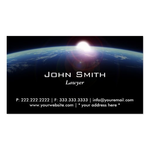 Space Sunrise Lawyer/Attorney Business Card