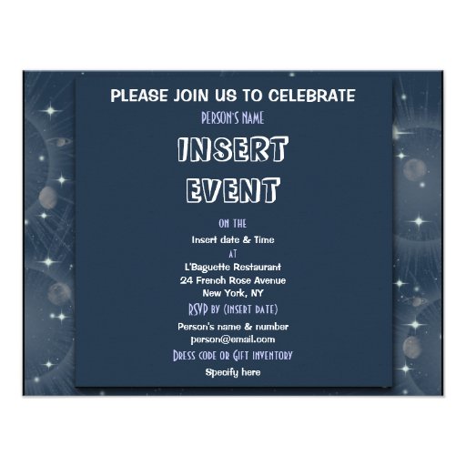 Space theme birthday custom announcements