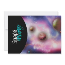 Space theme party invitations - customize template
