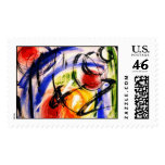 Space Travel Abstract Painting Stamp