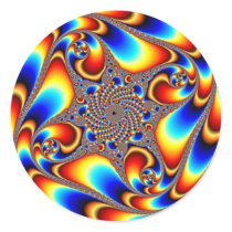 Space Travel - Fractal Round Sticker