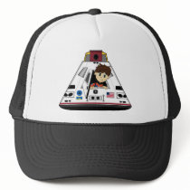 Spaceman and Capsule Cap Mesh Hat