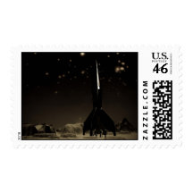 Spacemen and Rocketship Postage