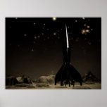 Spacemen and Rocketship Print