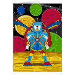 Spacemen In Giant Mecha Robot Greeting Card